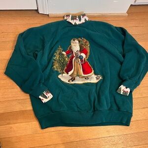 Hanes green Santa Crewneck Sweater